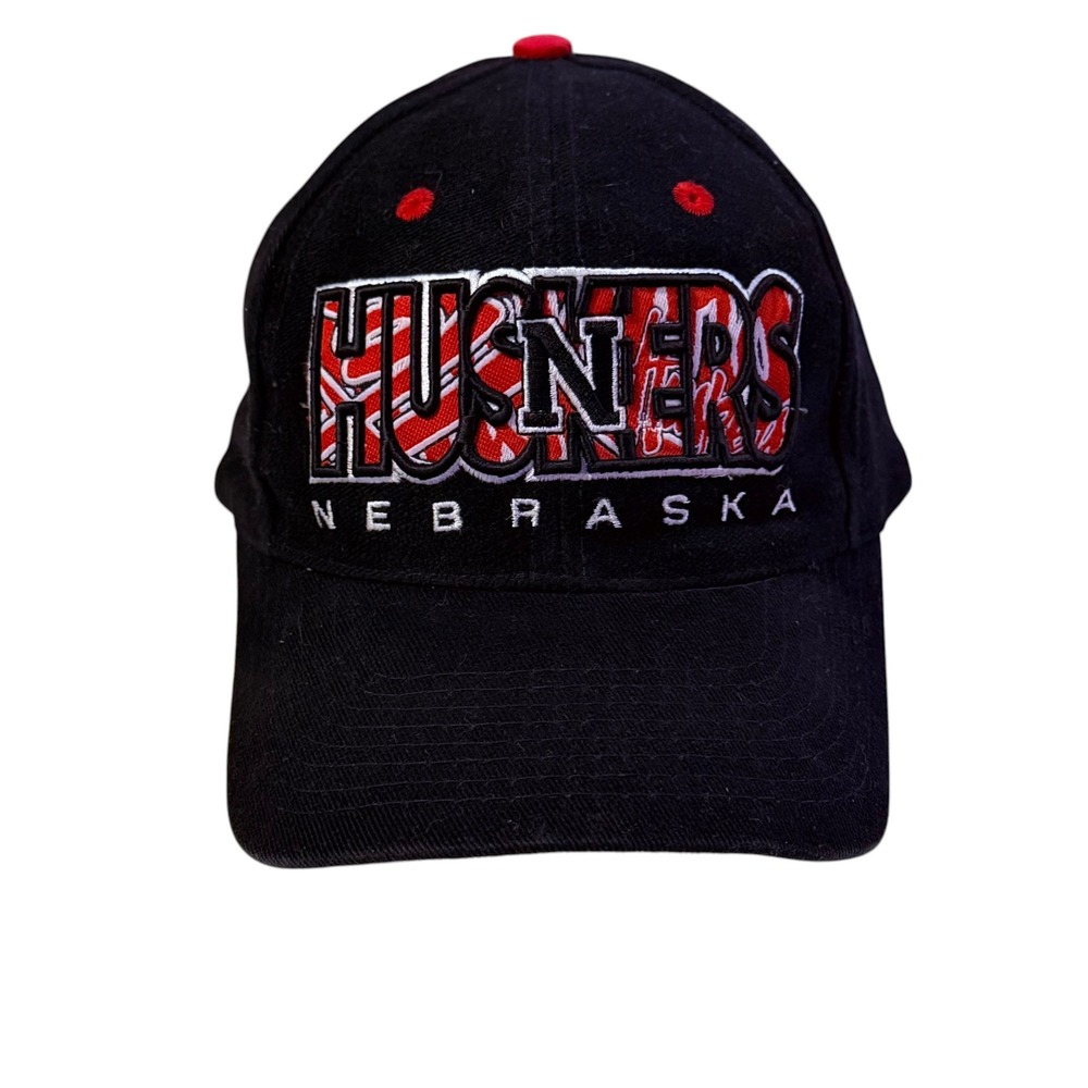 Vintage Drew Pearson Nebraska Huskers Snapback Hat Black Red Mens One Size